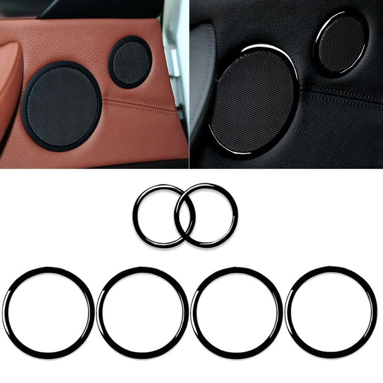 6pcs / Set Car Door Horn Ring Decorative Sticker for BMW X5 E70 2008-2013 / X6 E71 2009-2014, Left and Right Drive Universal(Black) - Car Interior Mouldings by PMC TechLife | Online Shopping South Africa | PMC TechLife | Buy Now Pay Later Mobicred