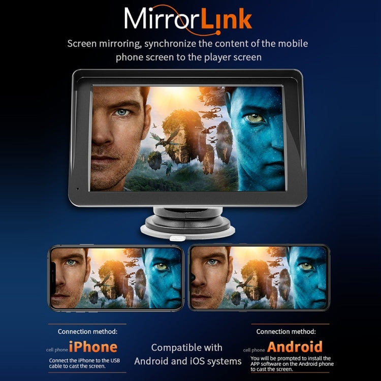 B5300 7 inch Wireless CarPlay Car Bluetooth MP5 Player, Support Mobile Phone Interconnection with Remote Control - Car MP3 & MP4 & MP5 by PMC TechLife | Online Shopping South Africa | PMC TechLife | Buy Now Pay Later Mobicred