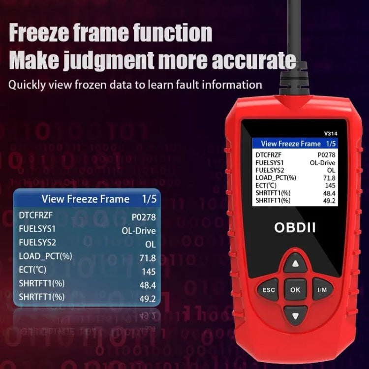 V314 Car OBD Diagnostic Instrument Fault Clear Code Reader - free shipping - PMC TechLife - Order now!