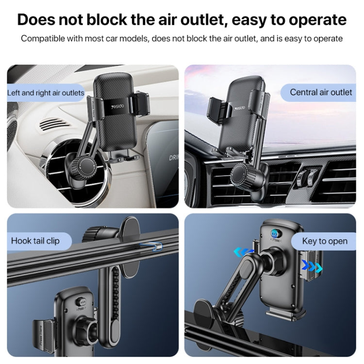 Yesido C242 Adjustable Car Air Vent Mechanical Phone Clip Holder - Universal Car Holders by Yesido | Online Shopping South Africa | PMC TechLife | Buy Now Pay Later Mobicred