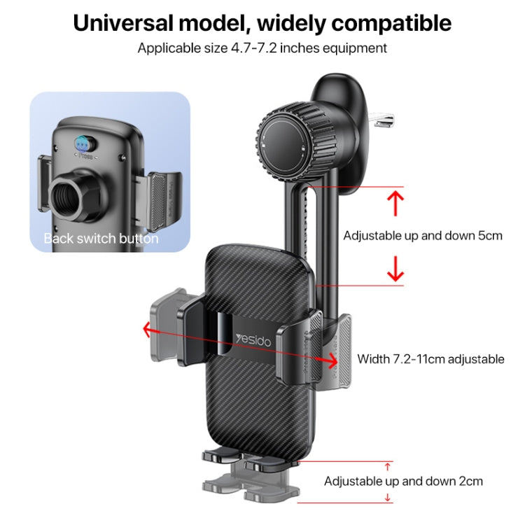 Yesido C242 Adjustable Car Air Vent Mechanical Phone Clip Holder - Universal Car Holders by Yesido | Online Shopping South Africa | PMC TechLife | Buy Now Pay Later Mobicred