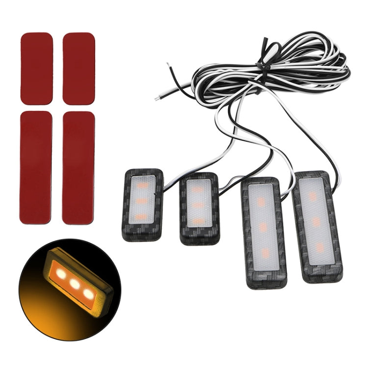 Car 4 in 1 LED Ambient Light Door Decorative Light (Yellow Light) - Door Lights by PMC TechLife | Online Shopping South Africa | PMC TechLife | Buy Now Pay Later Mobicred