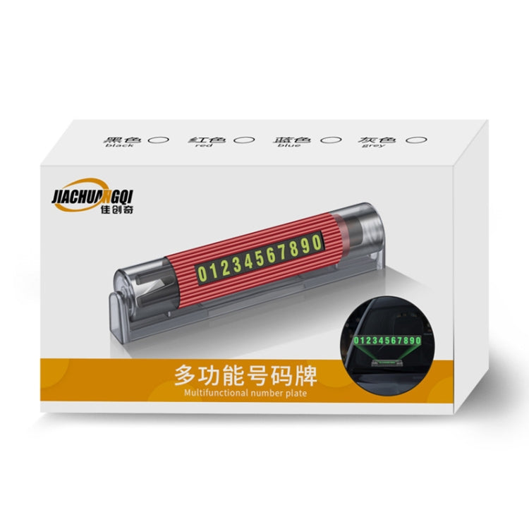 Car Multi-functional Emergency Safety Hammer Temporary Parking Dual Number Plate (Grey)