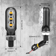 2pcs 12V 3LEDs Motorcycle Mini Water Turn Signal Light (Yellow)
