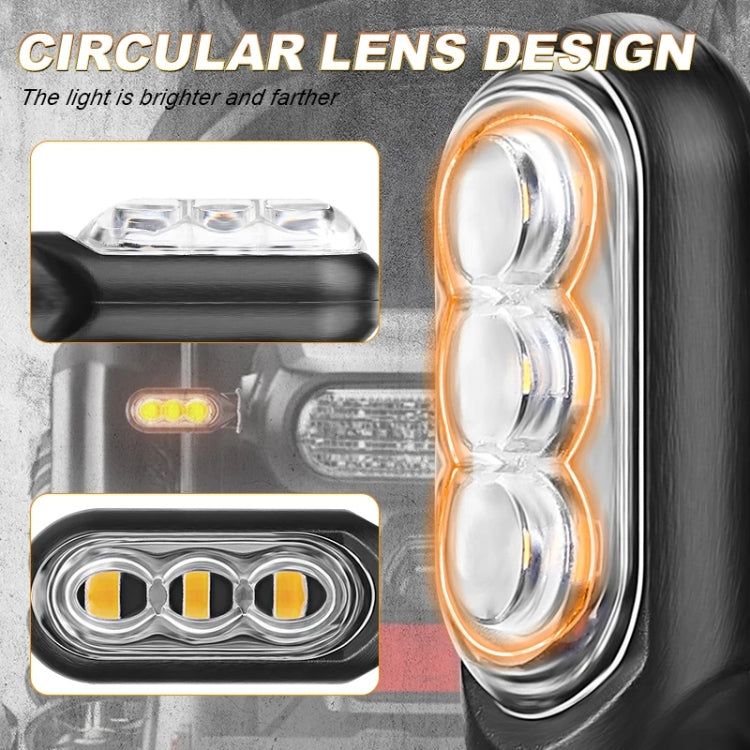 2pcs 12V 3LEDs Motorcycle Mini Water Turn Signal Light (Yellow) - Signal Lights by PMC Jewellery | Online Shopping South Africa | PMC Jewellery | Buy Now Pay Later Mobicred