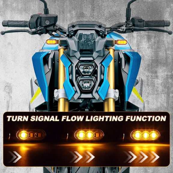 2pcs 12V 3LEDs Motorcycle Mini Water Turn Signal Light (Yellow)