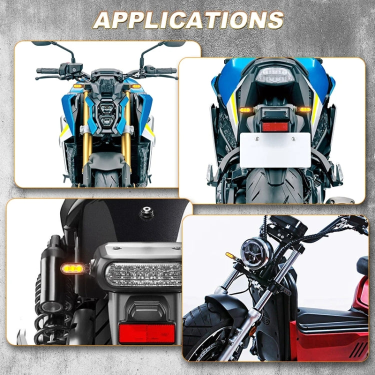 2pcs 12V 3LEDs Motorcycle Mini Water Turn Signal Light (Yellow) - Signal Lights by PMC Jewellery | Online Shopping South Africa | PMC Jewellery | Buy Now Pay Later Mobicred