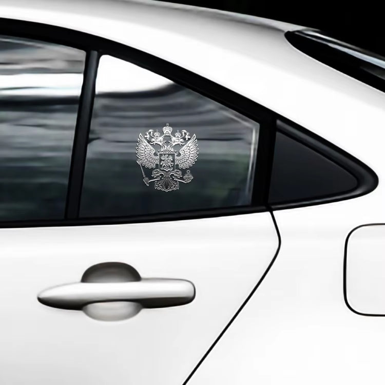 10pcs PITREW Coat of Arms of Russia Emblem Nickel Metal Car Stickers Decals (Silver)