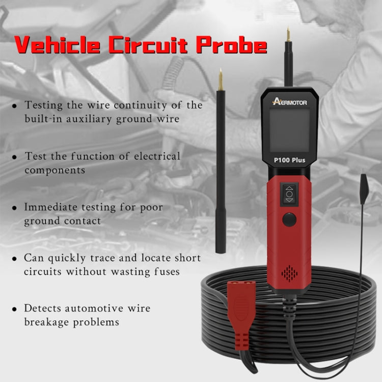 AERMOTOR P100 Plus 12V 24V Car Circuit Tester - Electronic Test by PMC TechLife | Online Shopping South Africa | PMC TechLife | Buy Now Pay Later Mobicred