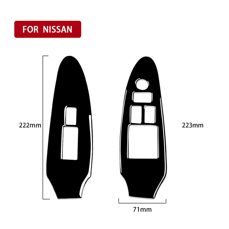 For Nissan 370Z Z34 2009- 2 in 1 Car Window Lift Panel with Hole Decorative Sticker, Right Drive (Black) - Car Interior Mouldings by PMC TechLife | Online Shopping South Africa | PMC TechLife | Buy Now Pay Later Mobicred