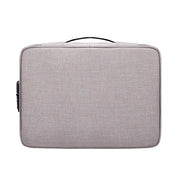 ZJ02 Water-resistant Polyester Multi-layer Document Storage Bag Laptop Bag  for All Sizes of Laptops, with Password Lock(Grey)