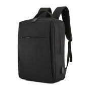 POFOKO Large-capacity Water-resistant Oxford Cloth Business Casual Backpack with External USB Charging Design for 15.6 inch Laptops(Black)