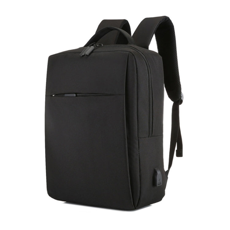 POFOKO Large-capacity Water-resistant Oxford Cloth Business Casual Backpack with External USB Charging Design for 15.6 inch Laptops(Black)