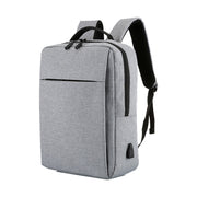 POFOKO Large-capacity Water-resistant Oxford Cloth Business Casual Backpack with External USB Charging Design for 15.6 inch Laptops (Grey)