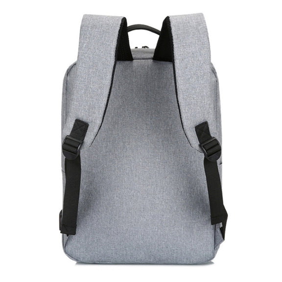POFOKO Large-capacity Water-resistant Oxford Cloth Business Casual Backpack with External USB Charging Design for 15.6 inch Laptops (Grey)