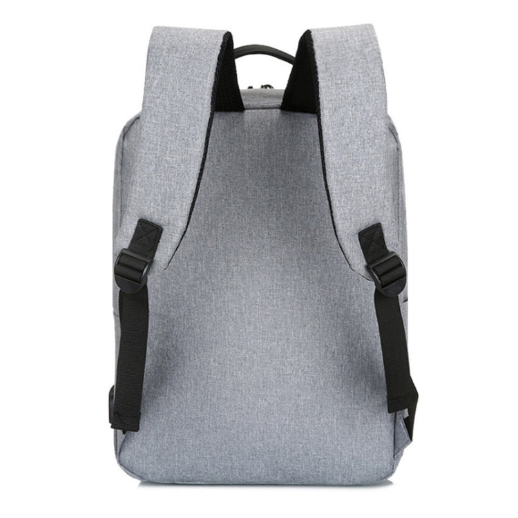 POFOKO Large-capacity Water-resistant Oxford Cloth Business Casual Backpack with External USB Charging Design for 15.6 inch Laptops (Grey)