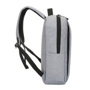 POFOKO Large-capacity Water-resistant Oxford Cloth Business Casual Backpack with External USB Charging Design for 15.6 inch Laptops (Grey)