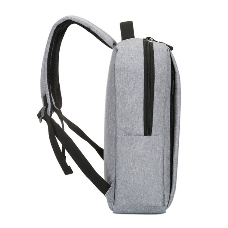 POFOKO Large-capacity Water-resistant Oxford Cloth Business Casual Backpack with External USB Charging Design for 15.6 inch Laptops (Grey)