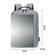 POFOKO Large-capacity Water-resistant Oxford Cloth Business Casual Backpack with External USB Charging Design for 15.6 inch Laptops (Grey)