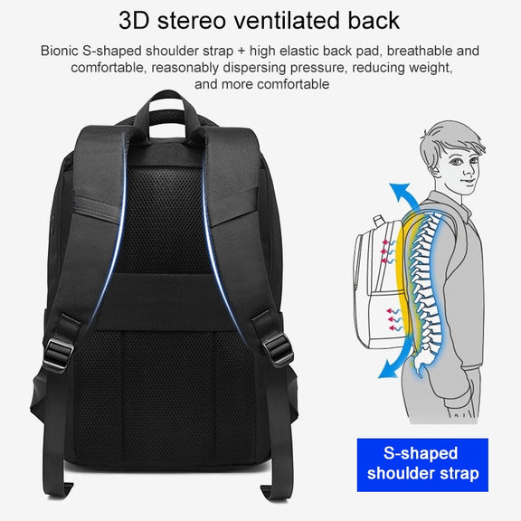 cxs-619 Multifunctional Oxford Laptop Bag Backpack (Light Grey)