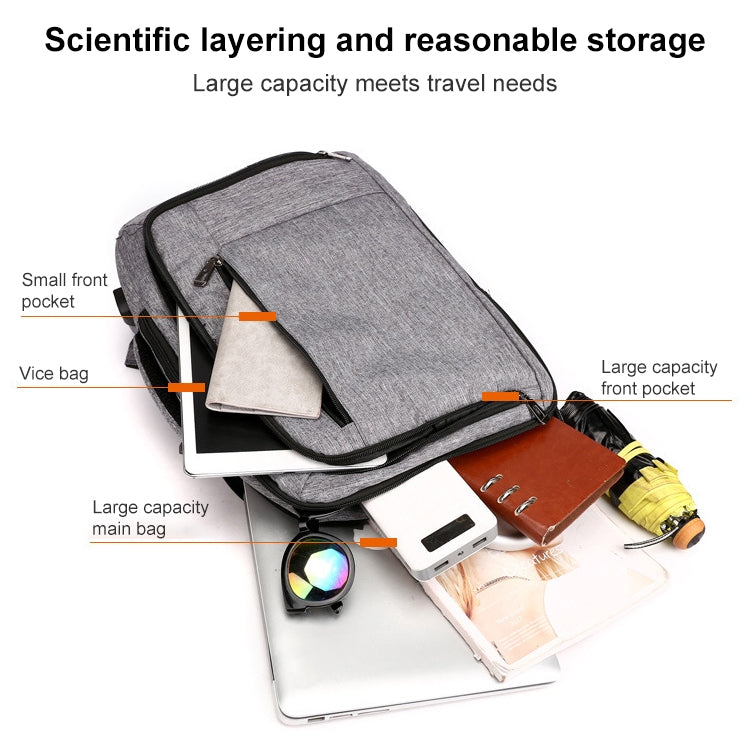 cxs-620 Multifunctional Oxford Laptop Bag Backpack (Light Grey) - Backpack by PMC Jewellery | Online Shopping South Africa | PMC Jewellery | Buy Now Pay Later Mobicred