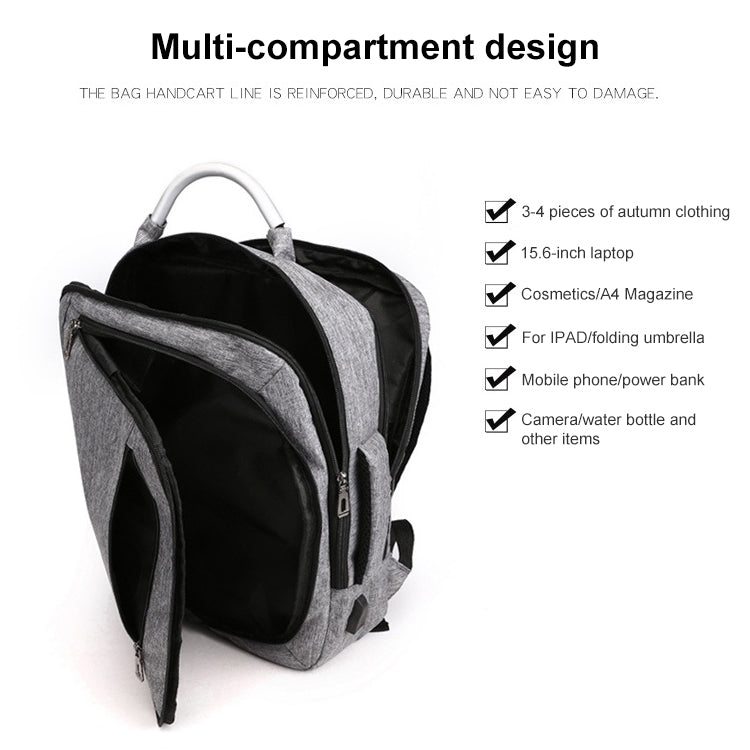 cxs-620 Multifunctional Oxford Laptop Bag Backpack (Light Grey) - Backpack by PMC Jewellery | Online Shopping South Africa | PMC Jewellery | Buy Now Pay Later Mobicred