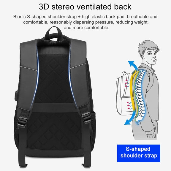 cxs-622 Multifunctional Oxford Laptop Bag Backpack (Black)