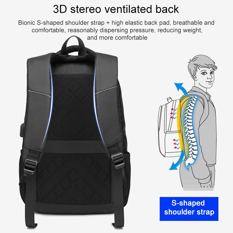cxs-622 Multifunctional Oxford Laptop Bag Backpack (Black)