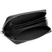 Genuine Cowhide Leather Litchi Texture Zipper Long Style Card Holder Wallet RFID Blocking Coin Purse Card Bag Protect Case with Hand Strap for Women, Size: 20*10.5*3cm(Coffee)