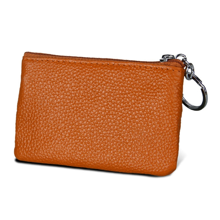 Cowhide Leather Zipper Solid Color Horizontal Card Holder Wallet RFID Blocking Coin Purse Card Bag Protect Case, Size: 11.4*7.4cm(Brown) - free shipping - PMC Jewellery - Order now!