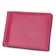 Cowhide Leather Litchi Texture Card Holder Wallet RFID Blocking Coin Purse Card Bag Protect Case with 6 Card Slots, Size: 110*82*8mm(Magenta)