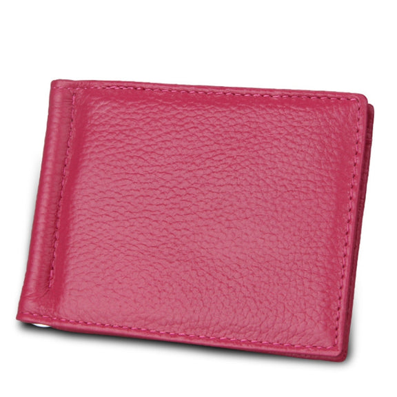 Cowhide Leather Litchi Texture Card Holder Wallet RFID Blocking Coin Purse Card Bag Protect Case with 6 Card Slots, Size: 110*82*8mm(Magenta)