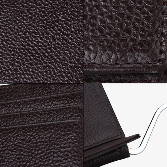 Cowhide Leather Litchi Texture Card Holder Wallet RFID Blocking Coin Purse Card Bag Protect Case with 6 Card Slots, Size: 110*82*8mm(Magenta)