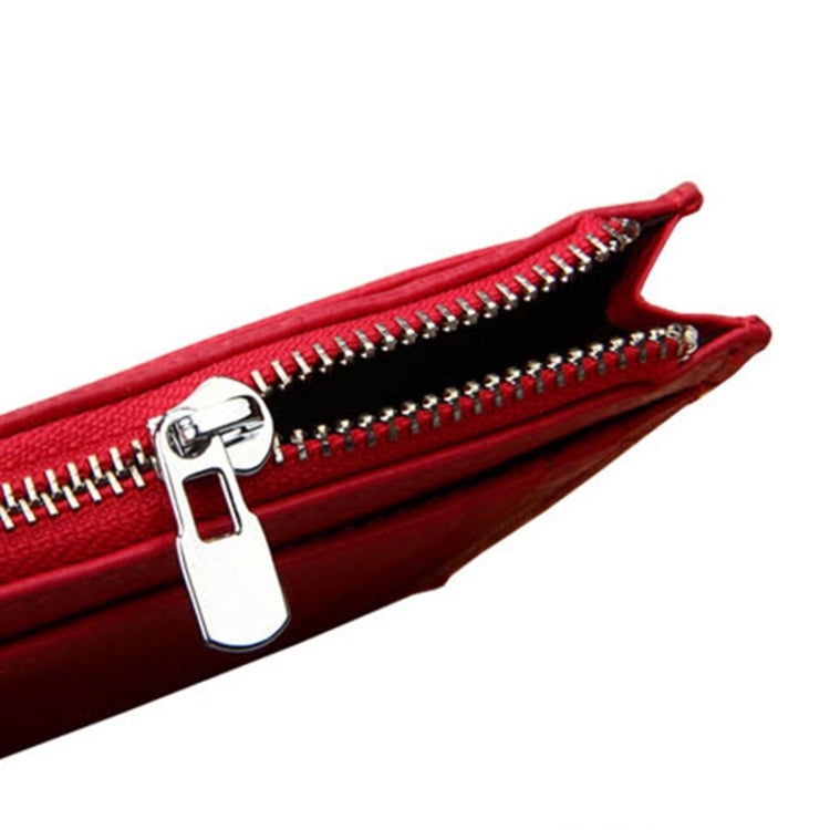 Cowhide Leather Solid Color Zipper Card Holder Wallet RFID Blocking Card Bag Protect Case Coin Purse, Size: 11*8*1.5cm(Magenta) - free shipping - PMC Jewellery - Order now!