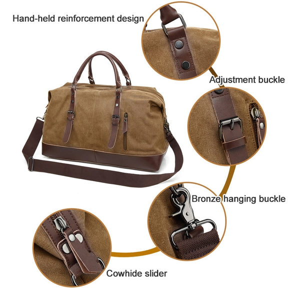 AUGUR 2012 Portable Casual Canvas Travel Handbag Baggage Shoulder Crossby Bag(Army Green)