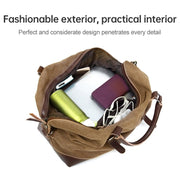 AUGUR 2012 Portable Casual Canvas Travel Handbag Baggage Shoulder Crossby Bag(Coffee)
