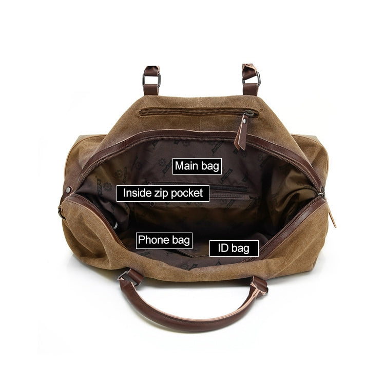 AUGUR 2012 Portable Casual Canvas Travel Handbag Baggage Shoulder Crossby Bag(Grey) - free shipping - PMC Jewellery - Order now!
