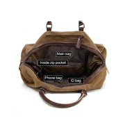 AUGUR 2012 Portable Casual Canvas Travel Handbag Baggage Shoulder Crossby Bag(Grey)