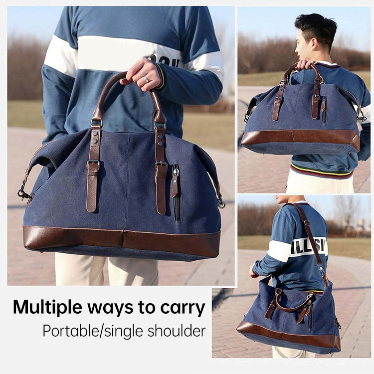AUGUR 2012 Portable Casual Canvas Travel Handbag Baggage Shoulder Crossby Bag(Grey) - free shipping - PMC Jewellery - Order now!