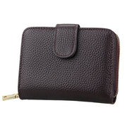 KB132 Female Style Full Grain Cow Leather Multifunctional RFID Wallet/ Card Bag/ Driving License Package(Coffee)
