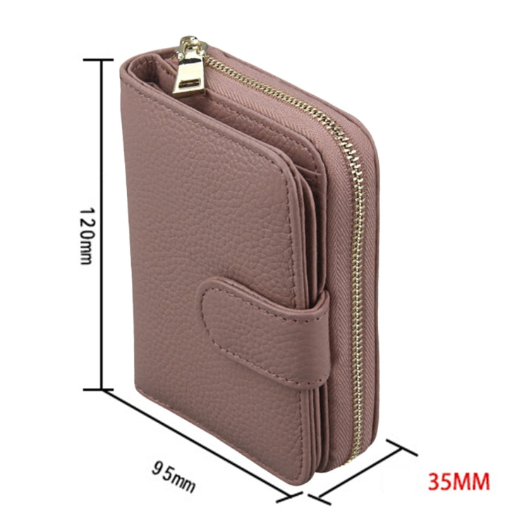 KB132 Female Style Full Grain Cow Leather Multifunctional RFID Wallet/ Card Bag/ Driving License Package(Pink)