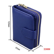 KB132 Female Style Full Grain Cow Leather Multifunctional RFID Wallet/ Card Bag/ Driving License Package(Blue)
