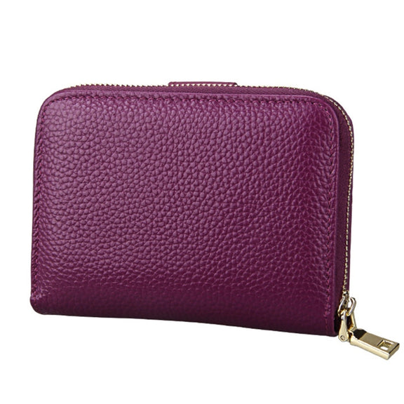 KB132 Female Style Full Grain Cow Leather Multifunctional RFID Wallet/ Card Bag/ Driving License Package(Purple)