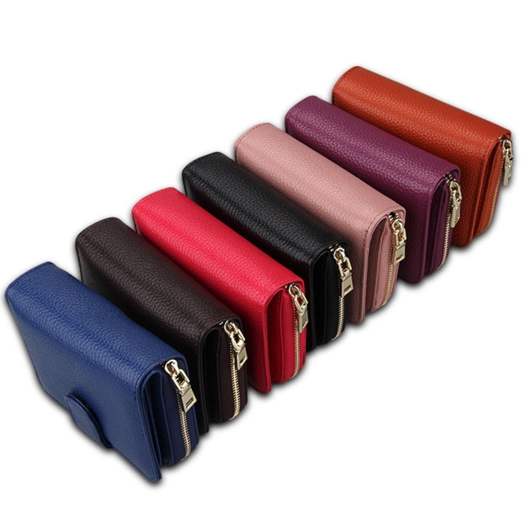 KB132 Female Style Full Grain Cow Leather Multifunctional RFID Wallet/ Card Bag/ Driving License Package(Purple)