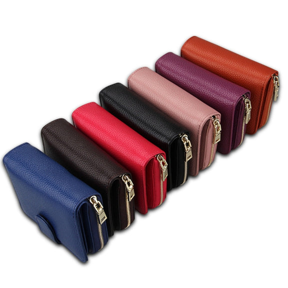 KB132 Female Style Full Grain Cow Leather Multifunctional RFID Wallet/ Card Bag/ Driving License Package(Pink)