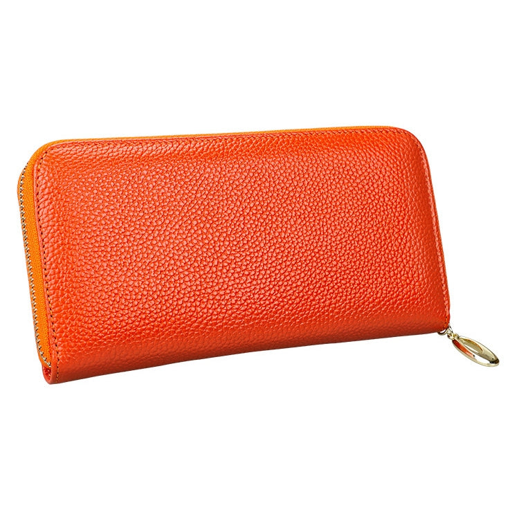 906 Antimagnetic RFID Litchi Texture Women Large Capacity Hand Wallet Purse Phone Bag with Card Slots(Orange)