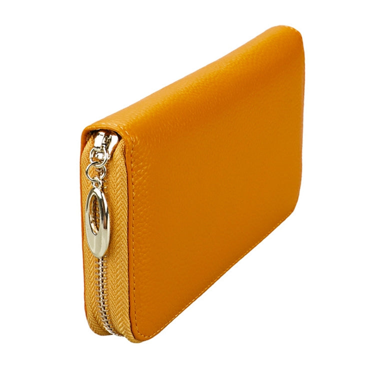 906 Antimagnetic RFID Litchi Texture Women Large Capacity Hand Wallet Purse Phone Bag with Card Slots(Yellow)