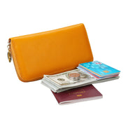 906 Antimagnetic RFID Litchi Texture Women Large Capacity Hand Wallet Purse Phone Bag with Card Slots(Yellow)