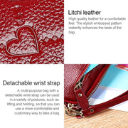 2025 Multifunctional Litchi Texture Women Large Capacity Hand Wallet Shell bag with Card Slots(Pale Pinkish Grey)