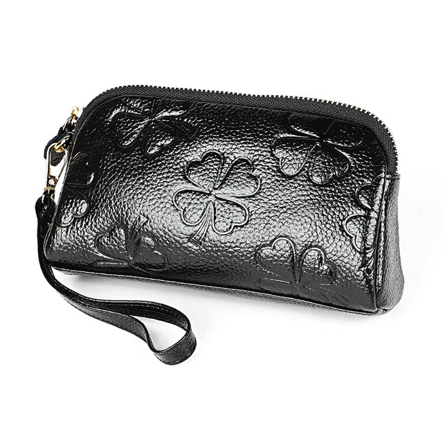 2026 Multifunctional Litchi Texture Women Large Capacity Hand Wallet Shell bag with Card Slots(Black)